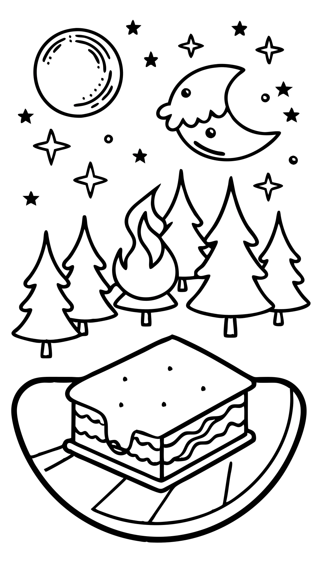 s’more coloring page